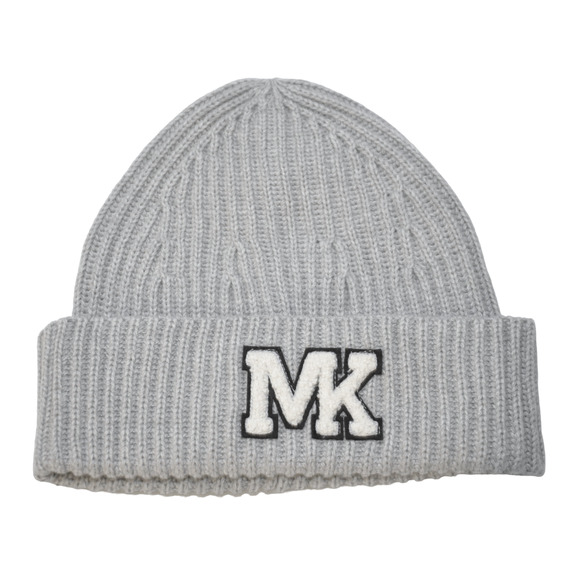 Michael Kors Varsity Unisex Beanie Hat & Scarf 2 Piece Set Pearl Grey $156 Nwt - Picture 2 of 6
